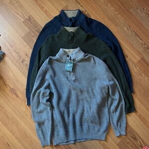 G.H. Bass & Co Canyon Button Mock Sweaters XL Bundle
